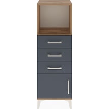 Arges Dolap Tek Raflı 3 Çekmeceli Tek Kapaklı 44x30x134 Çam-antrasit Atlas Çam