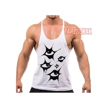 Tarzsokak Gym Tank Top Fitness Sporcu Atleti Gym29 Beyaz