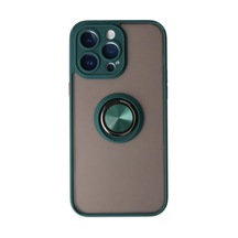 İphone 14 Pro Max Kılıf Montreal Yüzüklü Silikon Kapak - Yeşil