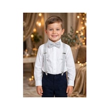 Miço Kids Papyon Pantolon Askısı Erkek Çocuk Seti Gri