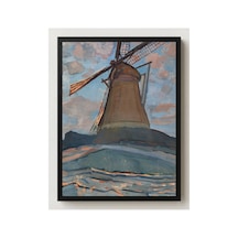 Mondrian Yel Değirmeni, Dallas Çerçevesiz Poster 21x30 Cm A4 Tablo Modern Sanat Duvar Dekoru