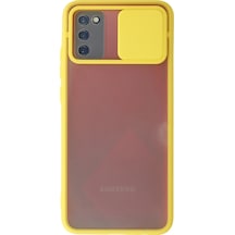 Newface - 60 - Samsung Galaxy Uyumlu A02s Kılıf Palm Buzlu Kamera Sürgülü Silikon - Novapazr - - Sarı