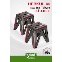 BEKSİT OUTDOOR Herkül M Katlanır Tabure 2'li (Antrasit)