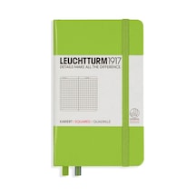 Leuchtturm1917 Not Defteri Cep Boy A6 , Sert Kapak, 187 Numaralandırılmış Sayfa, Kareli, Lime Yeşil