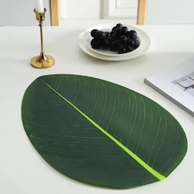 Willowhaven 4 Adet Yaprak Desenli Dayanıklı Ve Silinebilir Süs Ve Servis Altlığı Seti Yeşil Yeşil