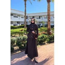 Meecy Tesettür Denim İkili Takım Kahverengi Kahverengi