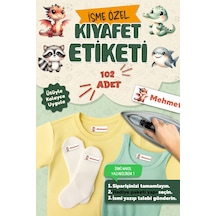Kıyafet Etiketi - Okul Kıyafetlerine Kişiye Özel 30 Saniyede Kolay Uygulama Yıkanabilir - Hayvanlar2 Çok Renkli
