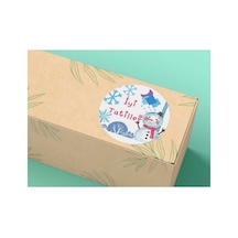 Iyi Tatiller Kardan Adam Yuvarlak Mat Sticker Okul Serisi 4 Cm 40 Adet Çok Renkli
