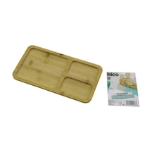 Dikdörtgen 3 Bölmeli 2+1 Ahşap Bambu Servis Sunum Tepsi - Tahtası 24.8 X 13.8 X 1.4cm Timya/go1395 199613 Çok Renkli