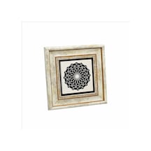 Yuvarlak Rumi Desen Baskılı Taş Tablo 20x20