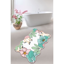 Anemon Djt Banyo Halısı 80x100 cm Yıkanabilir Kaymaz Taban Banyo Halısı,Paspası