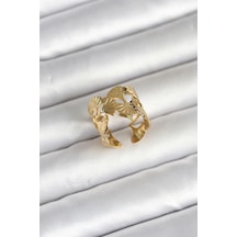 316l Çelik Gold Renk Yelpaze Model Kadın Yüzük Diğer