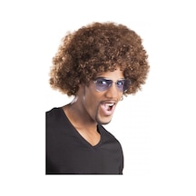 Mey İthalat Kahve Renk Kıvırcık Afro Bonus Peruk Kahverengi