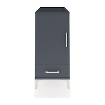 Kronos Komodin 3 Raflı Tek Çekmeceli Tek Kapaklı 44x59x96 Antrasit-antrasit Antrasit