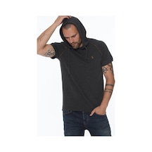 T8570 Dewberry Kapşonlu Erkek T-shırt-antrasit Antrasit