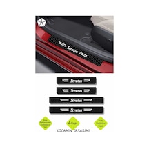 Karbon Kapı Koruma Chrysler Stratus Kapı Eşiği Siyah Beyaz Stratus Yazılı Dekoratif 4 Parça Set
