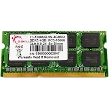 G.Skill F3-10666CL9S-2GBSQ Value 2 GB DDR3 1333 MHz CL9 SO-DIMM Notebook Ram