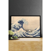 Dalga - Wave - Katsushika Hokusai Sanatsal Çerçeveli Tablo 40 X 50 -