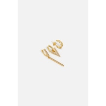 Çubuk V Set Küpe Gold