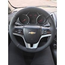 Dikişli Direksiyon Kılıfı Siyah / Nokta Deri Siyah Dikişli Chevrolet Cruze İçin Renkli