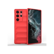 Ardemix Galaxy Uyumlu S23 Ultra Kılıf Esnek Tpu Oyuklu Arka Yüzey Tasarımlı Etnik Silikon K Kirmizi