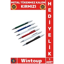 Kalem Lüks Şık Ofis Hediyelik Ergonomik Dayanıklı Paslanmaz Tasarım Metal Tükenmez Kalem Kırmızı Çok Renkli