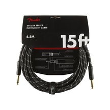 Fender 0990820083 Deluxe Düz/düz Uçlu Siyah Tweed Enstrüman Kablosu 4m 4 Metre İdeal Sahne Uzunluğu Dayanıklı Ve Esnek Yapı