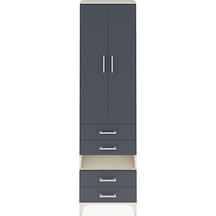 Arges Dolap 3 Raflı 4 Çekmeceli Tek Askılı 60x30x221 Aytaşı-antrasit Aytası