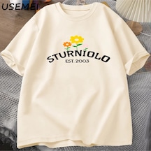 Flood Of Style Sturniolo Üçüz Merch Tshirt Erkek Boy T-shirt Yaz Tees Kısa Kollu Adam Giysileri Grafik Tee P Haki