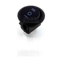 12v Mini Yuvarlak Anahtar 1-0-2 Siyah Rocker Switch