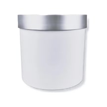 Rüzgar Yapay Çiçekçilik Metal Saksı 40x30 Siyah Beyaz Gümüş