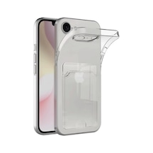 Apple Uyumlu iPhone 16e Uyumlu Kılıf Kart Şeffaf Silikon - Şeffaf
