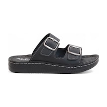 2156 Çift Tokalı Tam Anatomik Tabanlı Günlük,umre Ve Hac İçin Uyumlu Erkek Terlik Siyah