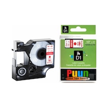 Puun Dymo D1 45015 Beyaz Üzerine Kırmızı Uyumlu Etiket