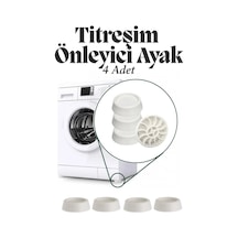 4'lü Çamaşır Bulaşık Makinesi Titreşim Önleyici Ayak Yükseltici Siyah Eşya Altlığı Ses Önleyici Ayak Beyaz