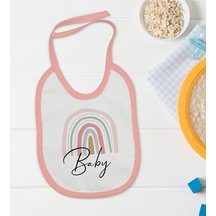 Bk Kids Baby Tasarımlı Pembe Bebek Mama Önlüğü