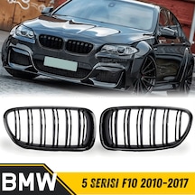 Bmw 5 Serisi F10 2010-2017 Uyumlu Ön Panjur Böbrek M5 Görünüm Izgara Çift Çizgi İthal Piano Black 1.sınıf Sağ Sol Takım