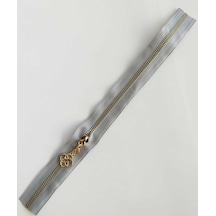 Angel Çanta Aksesuar Başlıklı Fermuar 30 Cm Light Gold Metal Açık Gri