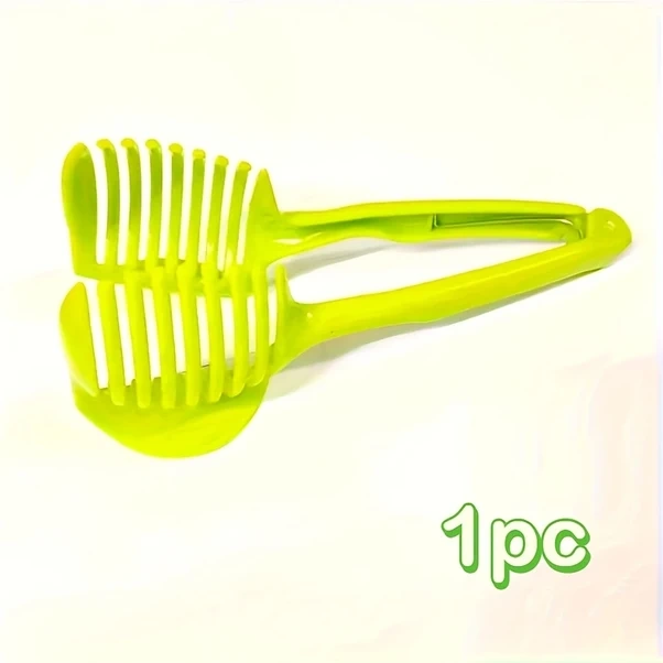 Chuangyinshop Yeşil Ergonomik Domates Ve Limon Dilimleyici Manuel Mutfak Sebze Meyve Kesici Yeşil.