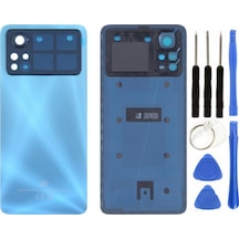 Xiaomi Poco Pocophone X4 Pro 5g Uyumlu Kamera Camlı Arka Pil Kapağı Mavi + Tamir Seti Çok Renkli