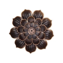 Ulzyvf Lotus Desenli Alaşım Tütsülük - Kül Tutuculu Pratik Tütsü Tablası, Kahverengi Kahverengi