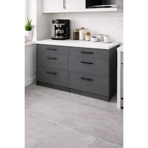 İzel Mutfak 6 Çekmeceli Alt Modül-çok Amaçlı Dolap-kiler Dolabı 120 Cm -tezgah Dahil Antrasit İzel Mutfak 6 Çekmeceli Alt Modül-çok Amaçlı Dolap-kiler Dolabı 120 Cm -tezgah Dahil Antrasit