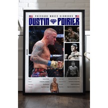 Dustin Poirier Ufc Siyah Ahşap Çerçeveli Poster, Dekoratif Dövüş Duvar Tablosu