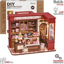 Rolife Dg168 Tatlı Dükkanı Honey Dessert Talk Dıy Minyatür Maket Model Seti Mini Dollhouse 3d Model Kit Detaylı Dekoratif Hobi Seti 3d Puzzle Tiny House