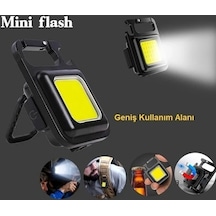 Mini 30 Ledli Mıknatıslı Anahtarlık Flash Kamp Lambası Askılı Kapak Açacaklı Şarjlı Fener