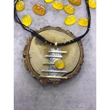 Sarı Akik Taşlı El Işi Gümüş 925 Ayar Kolye Taş 512653849