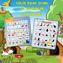 2 Set - 72 Parça Tox Zıt Kavramlar ve Gölge Eşleştirme Keçe Cırtl