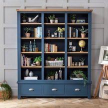 Evim Hizmet Masif 3 Çekmeceli Antrasit Kitaplık