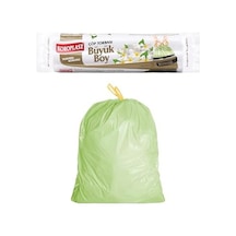 Yasemin Kokulu Büyük Boy Büzgülü Çöp Poşeti 10&apos Lu 65x67 Cm, Kolay Bağlanır Kokulu Büzgülü Büyük Boy Çöp Torbası, Sızdırmaz, Yırtılmaz, Geri Dönüştürülebilir Atık Torbası, Güçlü Çöp Poşeti