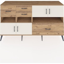 Kronos Konsol 5 Raflı 4 Çekmeceli 4 Kapaklı 176x59x99 Çam-aytaşı/ Çam-aytaşı/çam